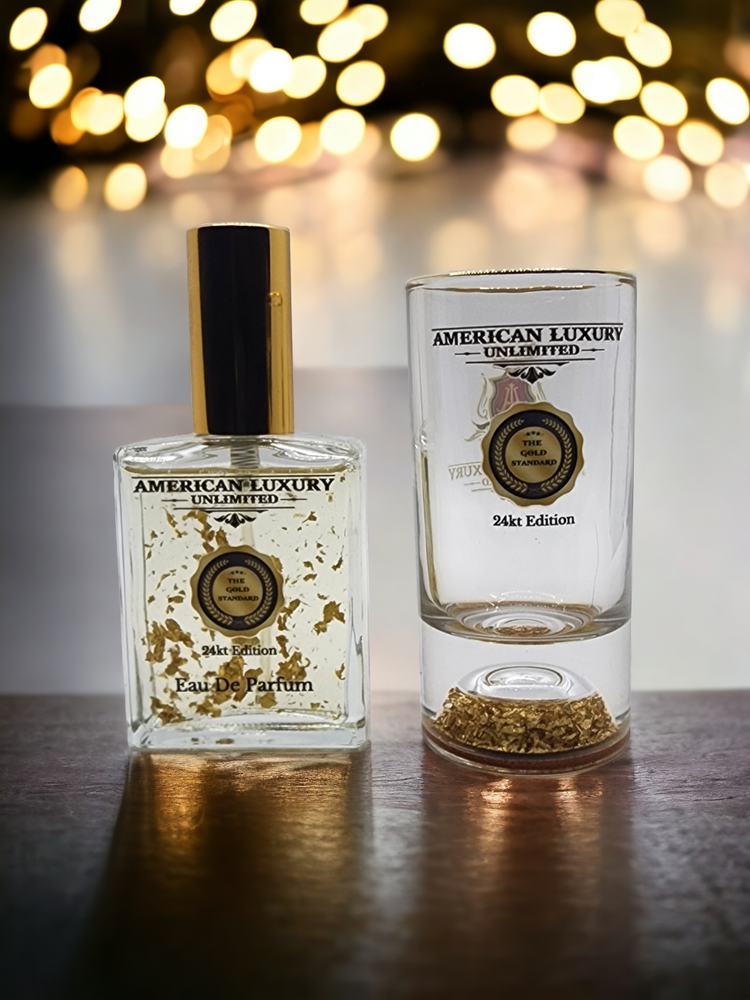 The Gold Standard Men's Fragrance/Shot Glass V-day Gift Set - American Luxury Unlimited