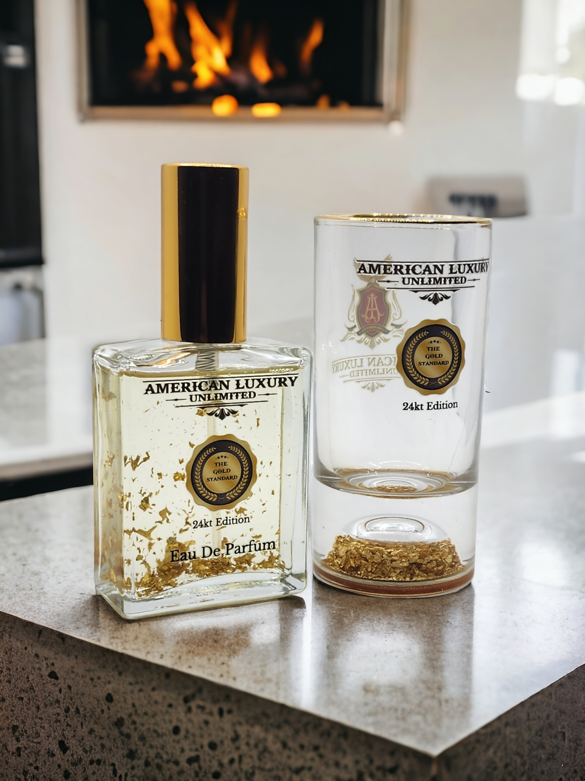 The Gold Standard Men's Fragrance/Shot Glass V-day Gift Set - American Luxury Unlimited