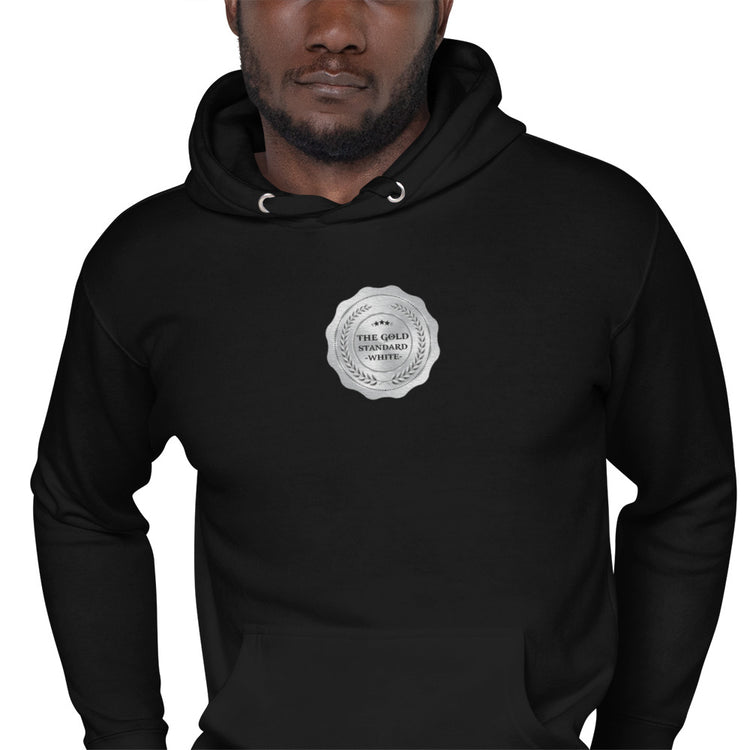 ALU The Gold Standard White Embroidered Hoodie - American Luxury Unlimited