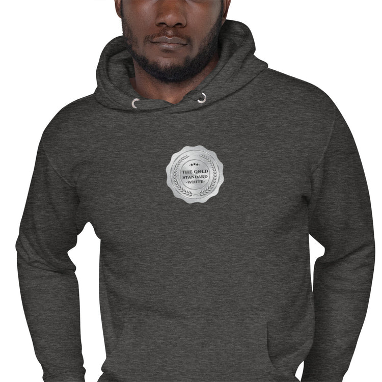 ALU The Gold Standard White Embroidered Hoodie - American Luxury Unlimited