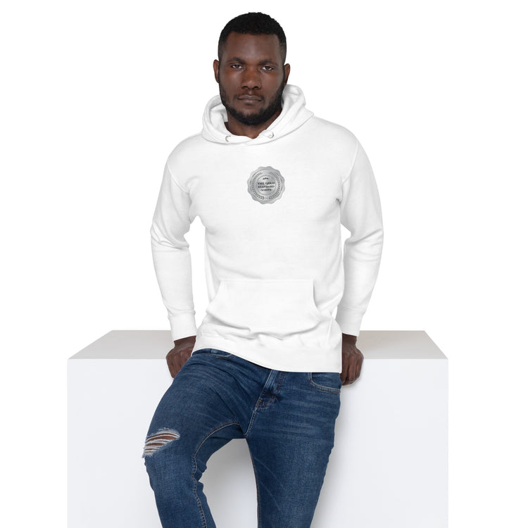 ALU The Gold Standard White Embroidered Hoodie - American Luxury Unlimited