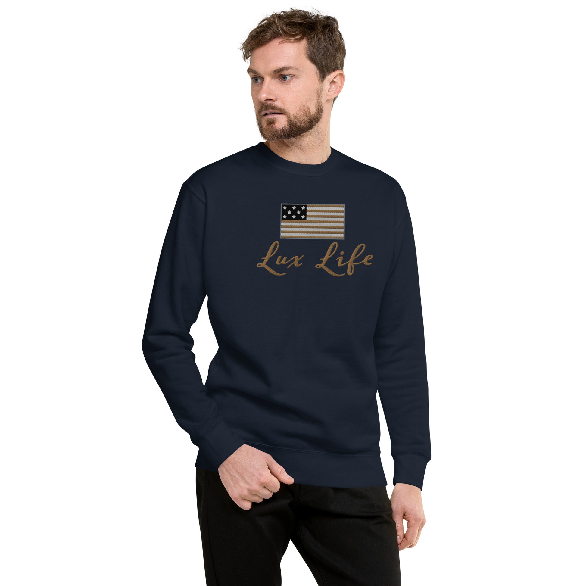 American Lux Life Premium Embroidered Sweatshirt - American Luxury Unlimited