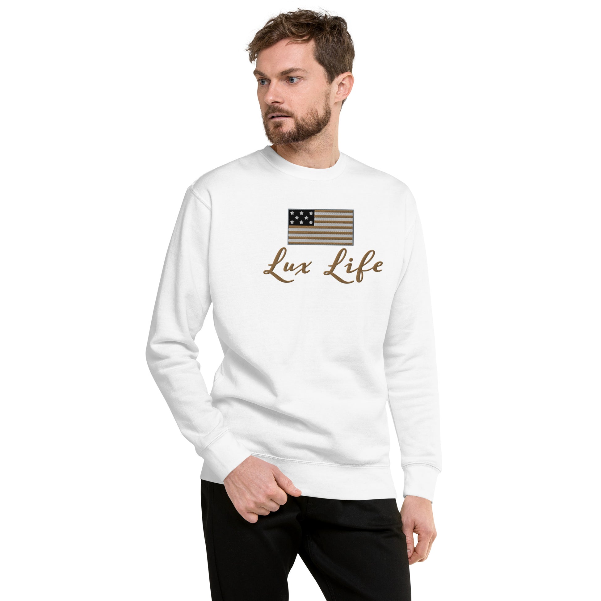 American Lux Life Premium Embroidered Sweatshirt - American Luxury Unlimited