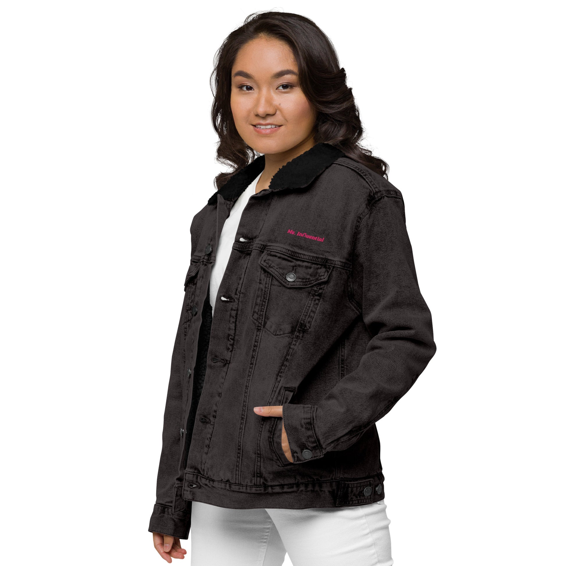 Ms. Influential Denim Sherpa Jacket - American Luxury Unlimited