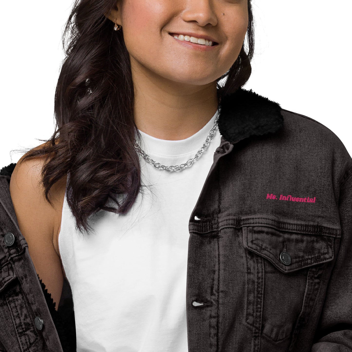 Ms. Influential Denim Sherpa Jacket