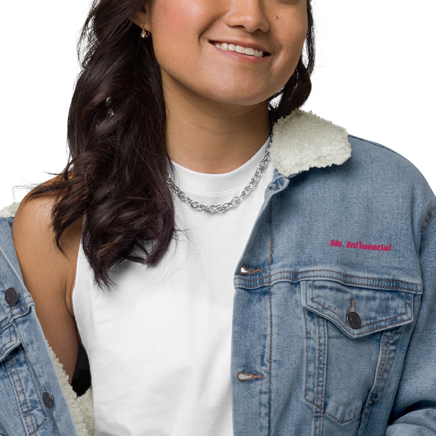 Ms. Influential Denim Sherpa Jacket