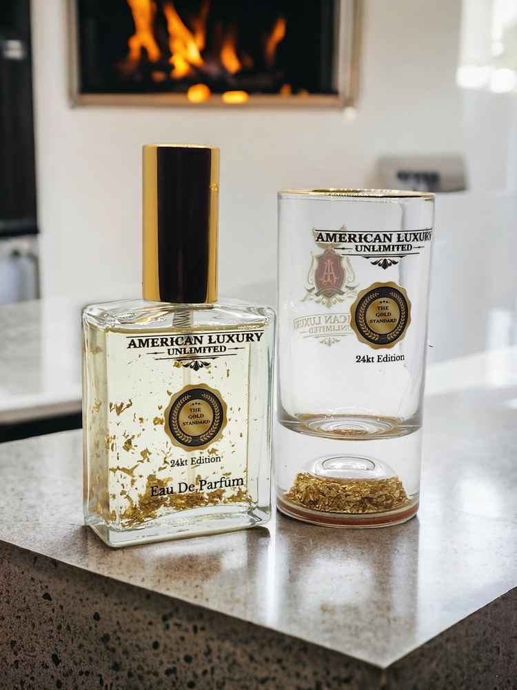 The Gold Standard Men's Fragrance/Shot Glass V-day Gift Set - American Luxury Unlimited 