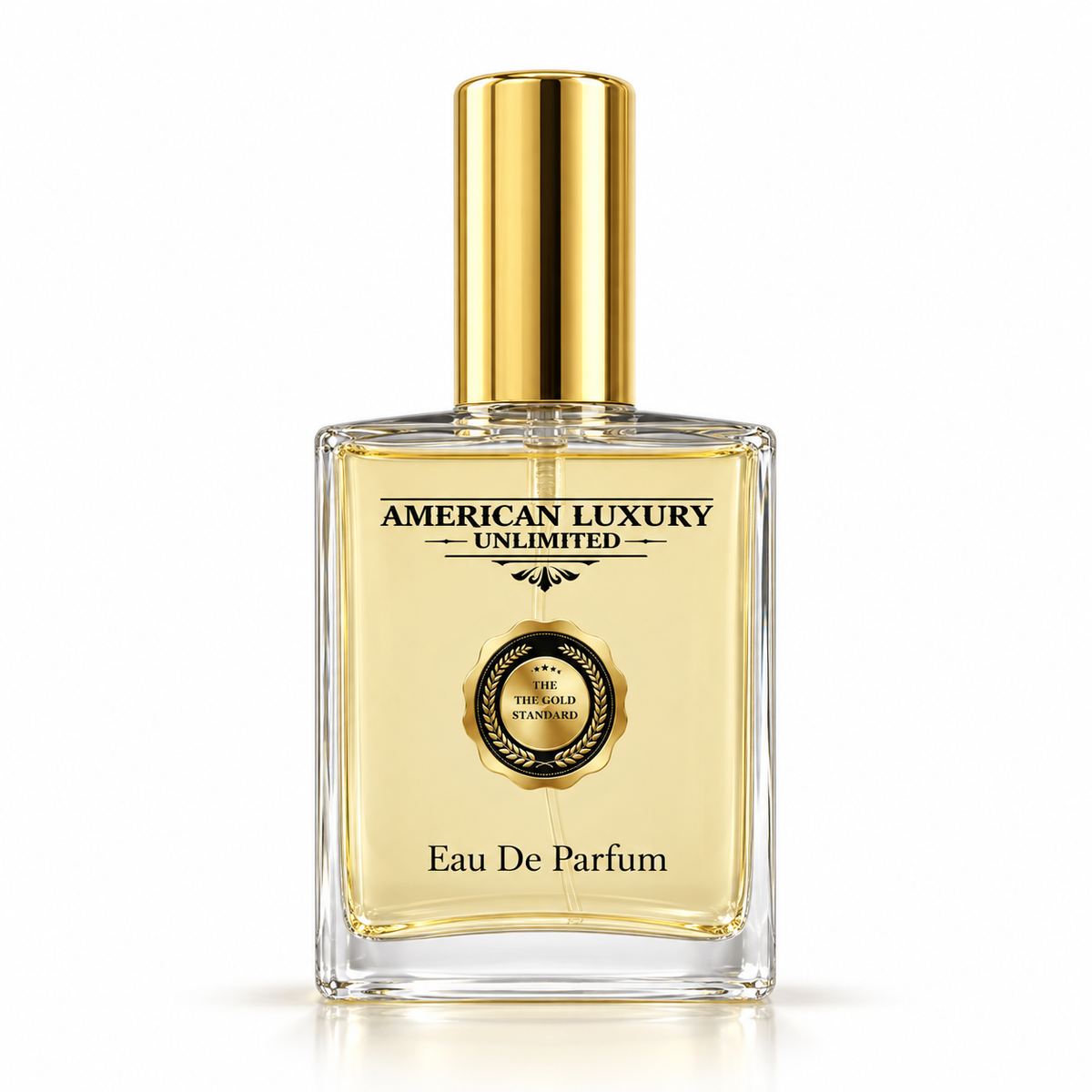 The Gold Standard men's fragrance by American Luxury Unlimited on a clean white background