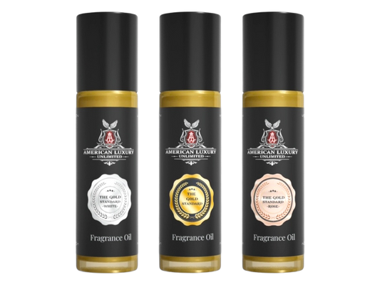 trios of the gold standard roll on fragrance oil, travel ready